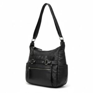 Bueno Black Faux Leather Crossbody Bag